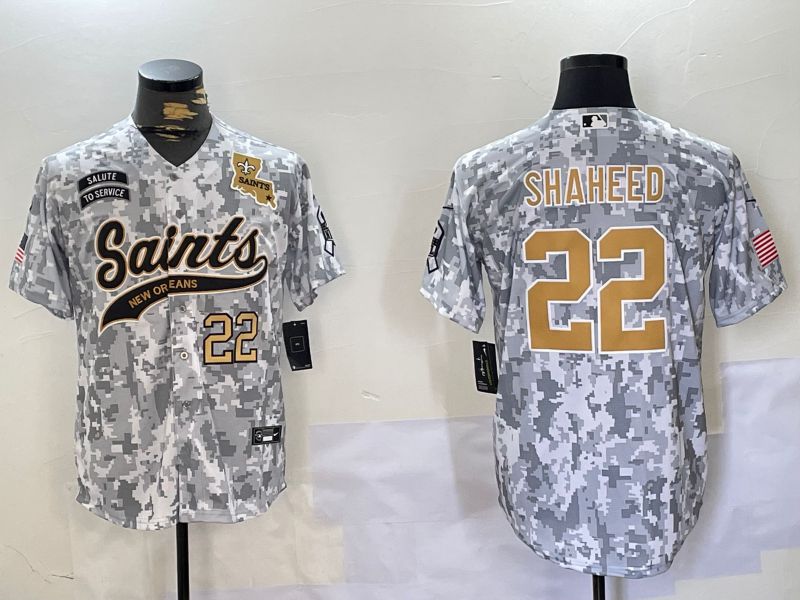 Men New Orleans Saints 22 Shaheed Nike Arctic Camo 2024 Salute to Service Limited NFL Jersey style 8